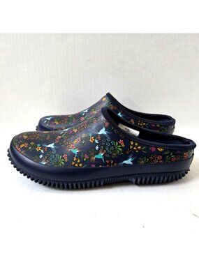 Western Chief Shoes Womens 9 Navy Hummingbird Waterproof Gardening Clogs